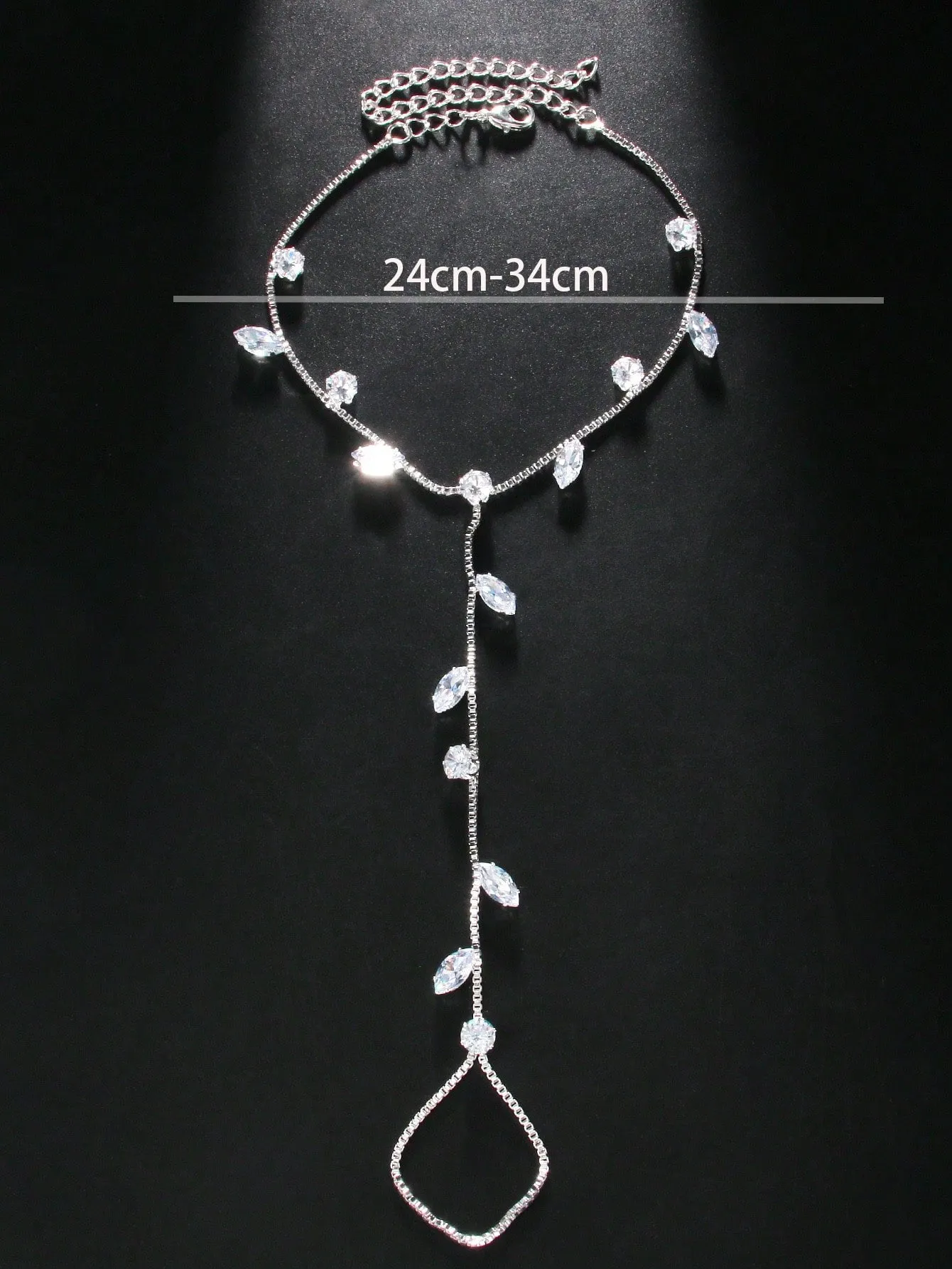 1pc Glamorous Cubic Zirconia Decor Mittens Anklet For Women SD