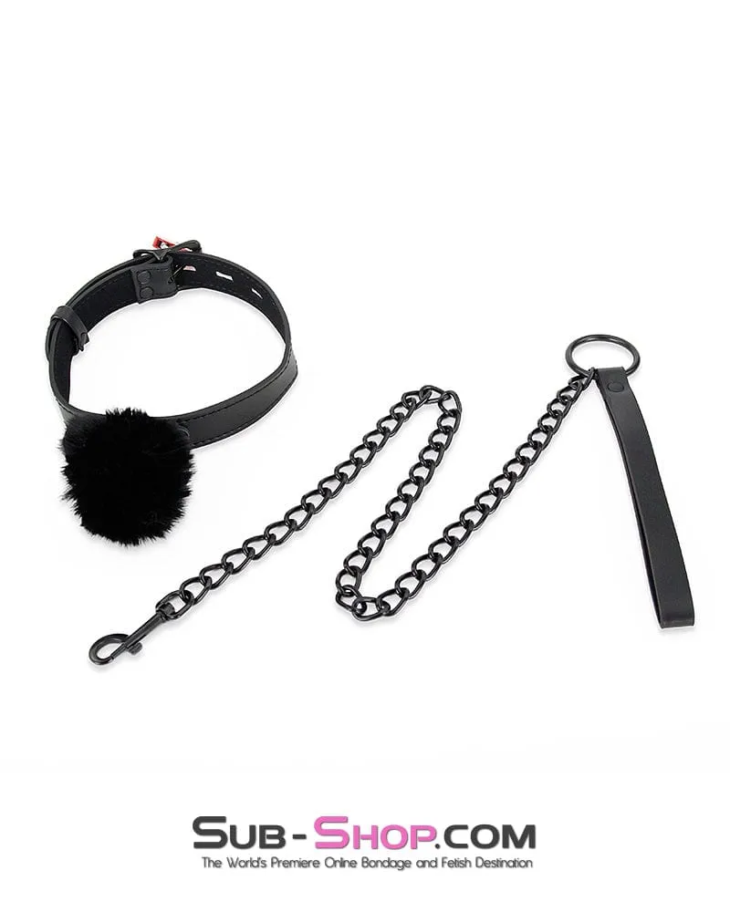 9949M      Petgirl Puff Bondage Collar with Leash Set - LAST CHANCE - Final Closeout!