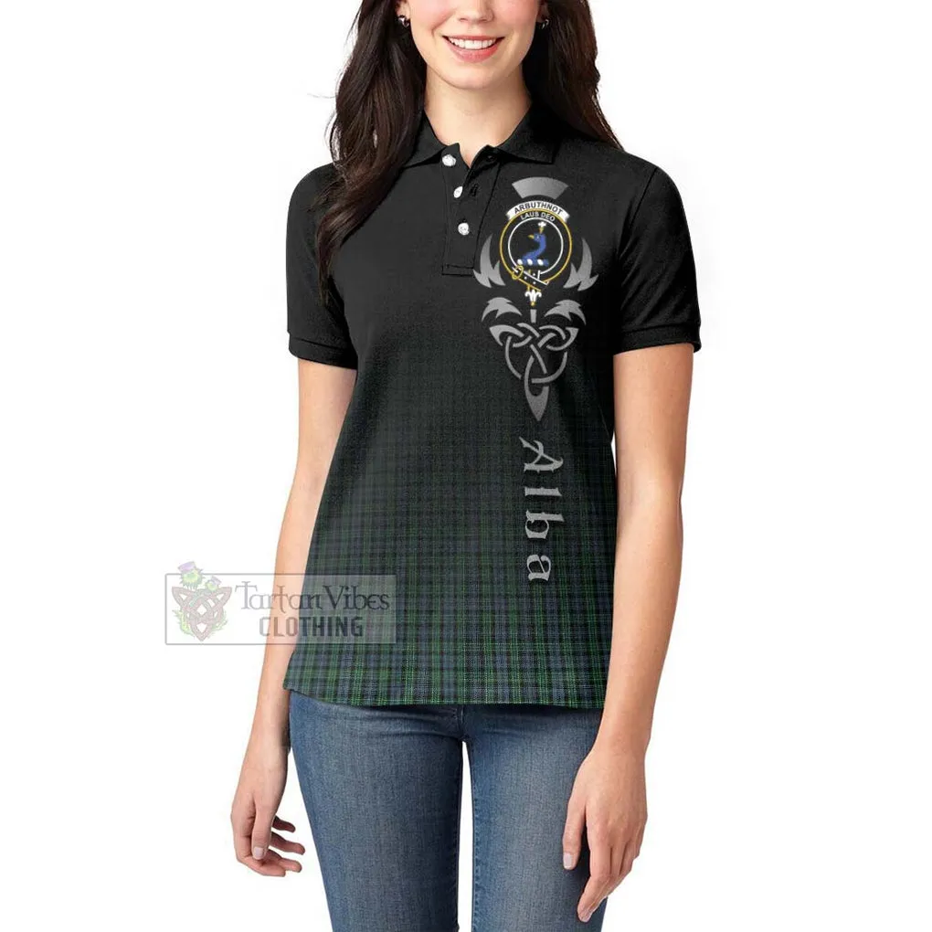 Arbuthnot Tartan Women's Polo Shirt Featuring Alba Gu Brath Family Crest Celtic Inspired