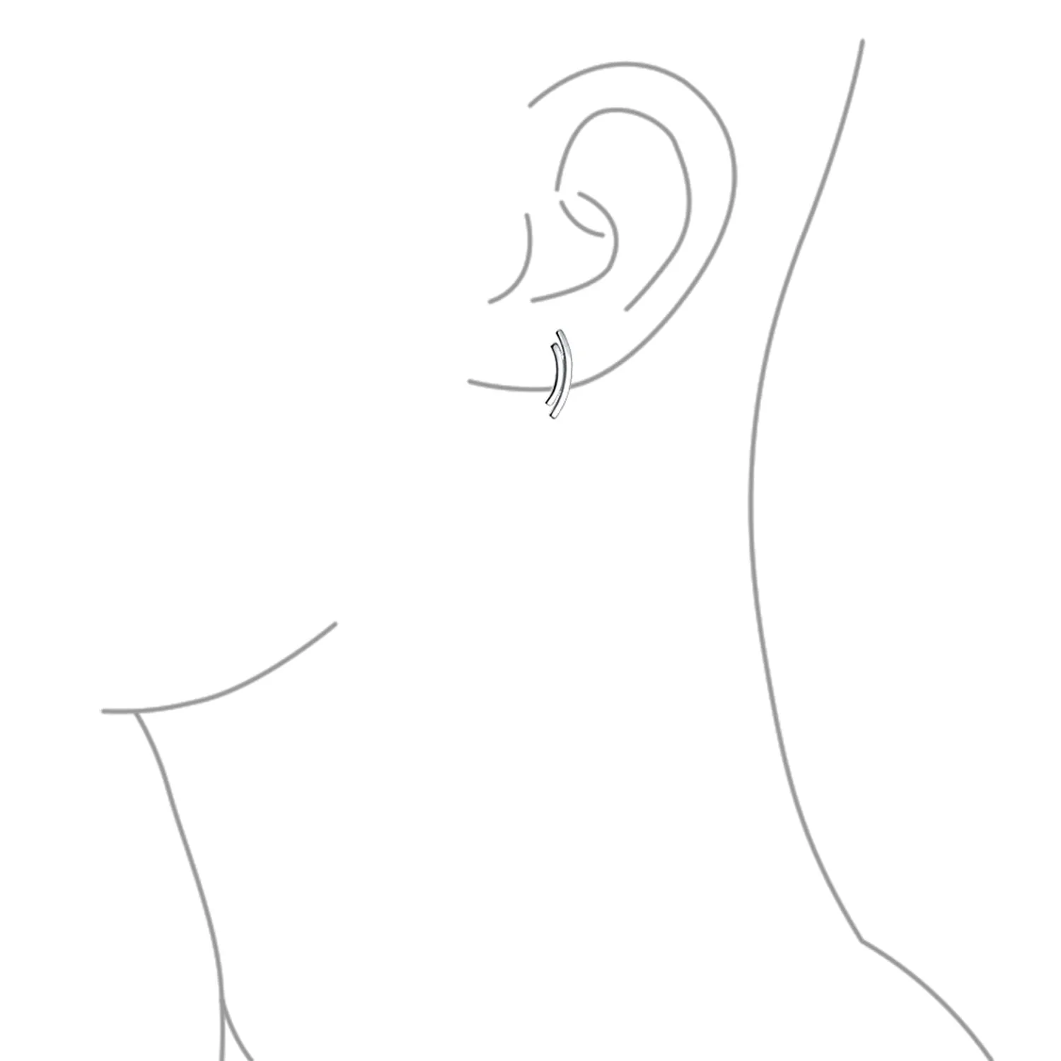 Arrow Ear Pin Warp Climbers Earrings Ear Crawlers .925 Sterling Silver