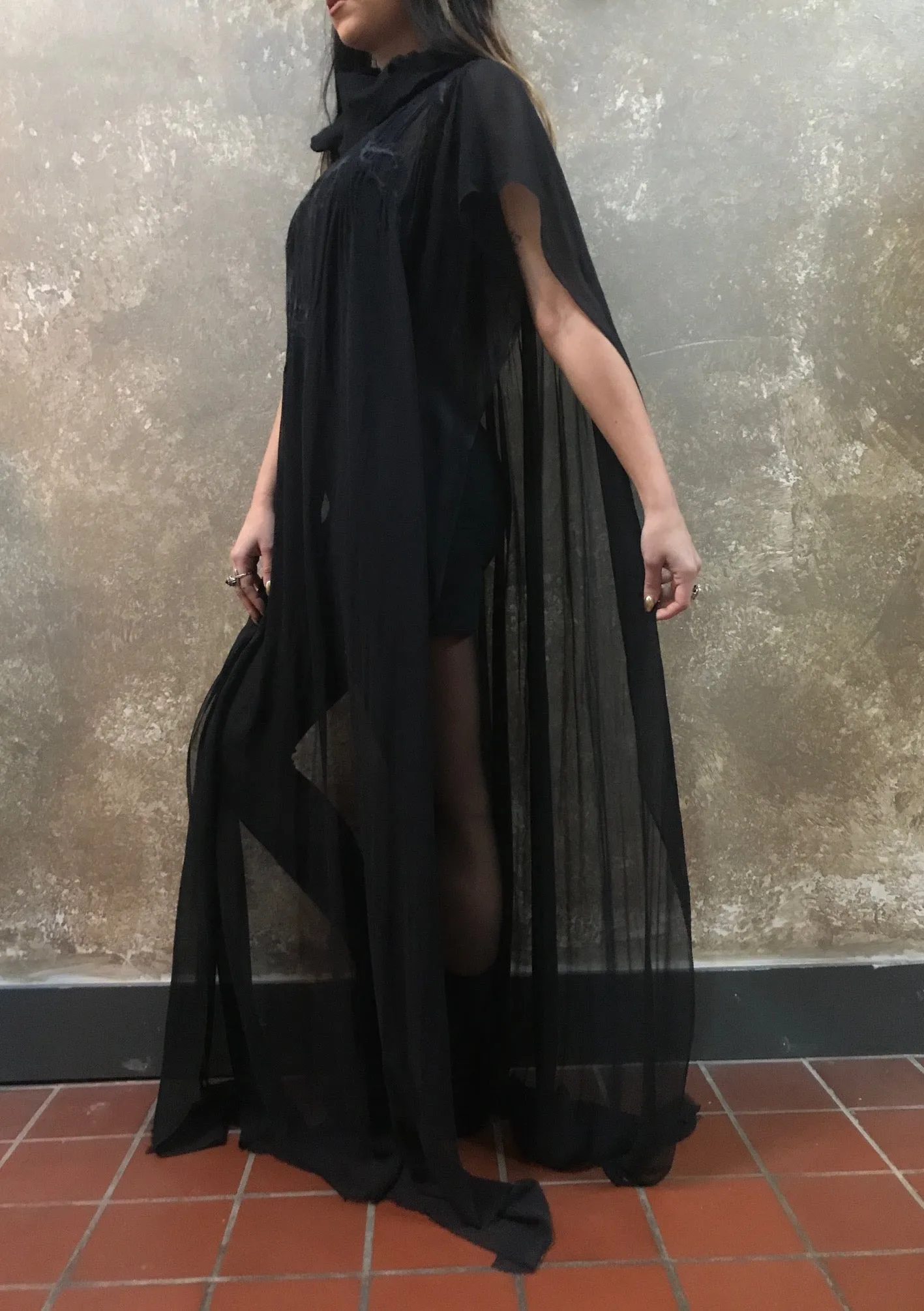BlckBts Chiffon Poncho