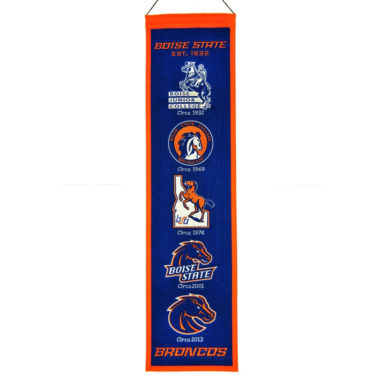 Boise State Broncos Winning Streak Past Mascots Wool Heritage Banner (8"x32")