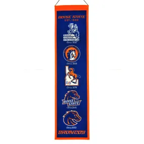 Boise State Broncos Winning Streak Past Mascots Wool Heritage Banner (8"x32")