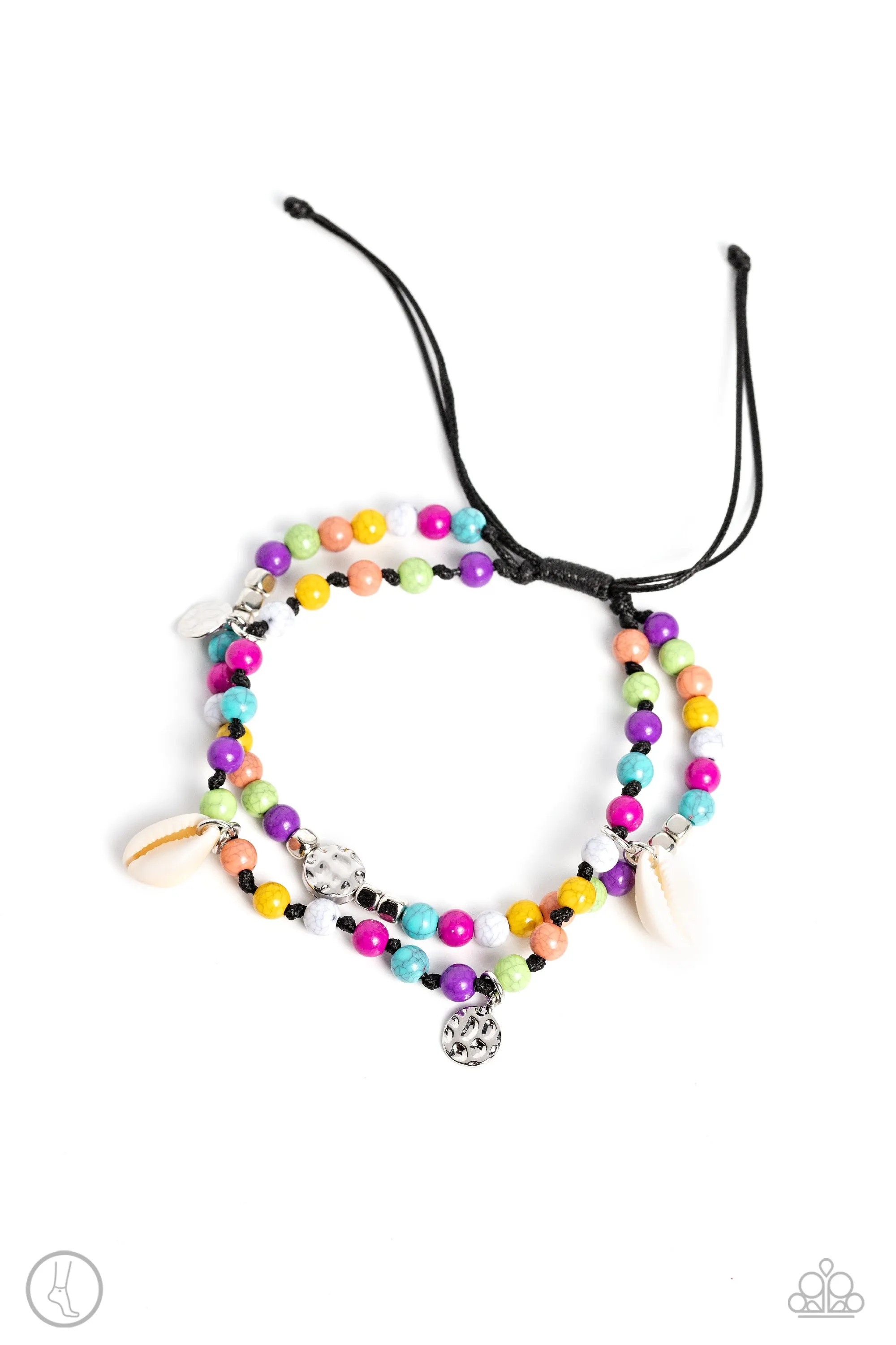 Buy and SHELL - Multi Colored Anklet - Paparazzi Accessories