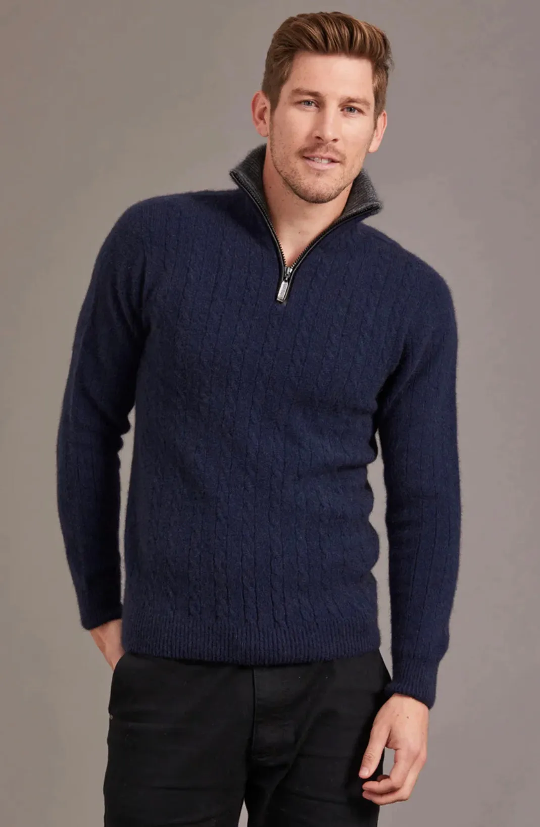 Cable Jersey With Contrast Trim