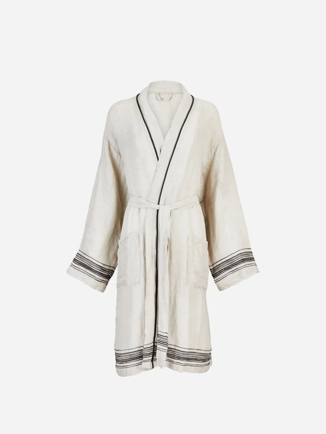 Ceren Linen & Cotton Vegan Lounge Gown | Ink or Tan