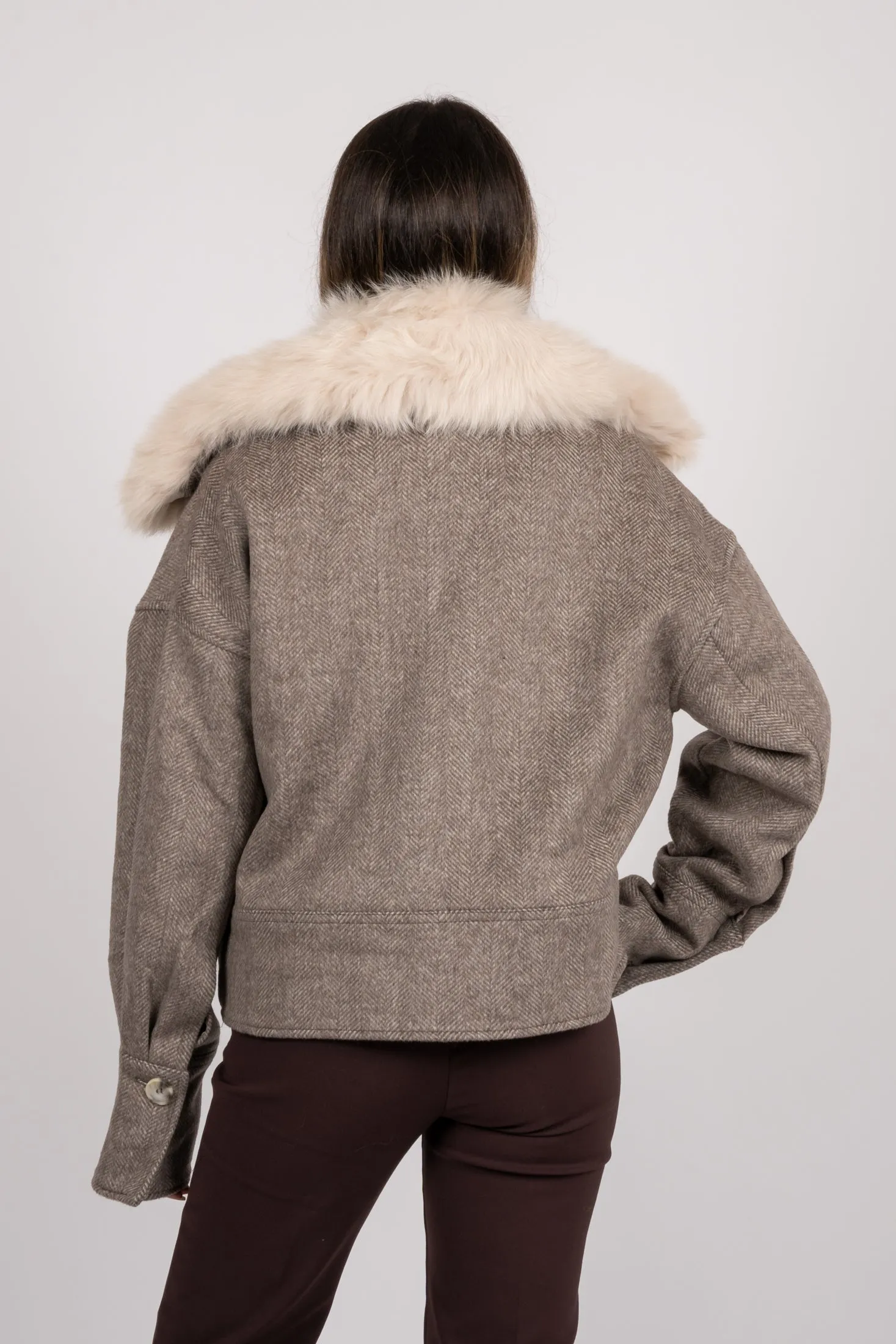 Charlie Jacket - Twill Beige/Brown
