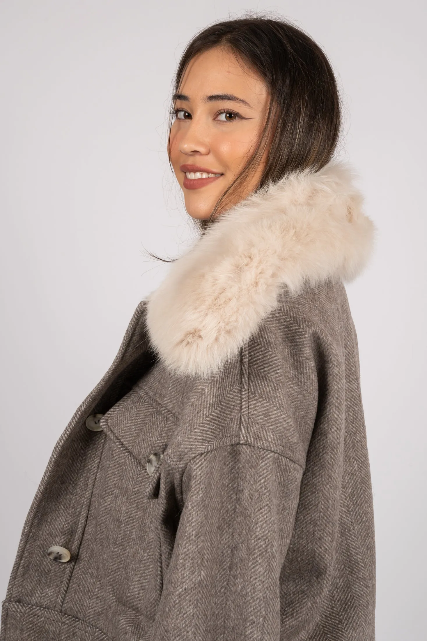 Charlie Jacket - Twill Beige/Brown