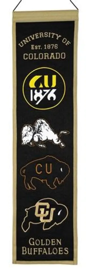 Colorado Buffaloes Winning Streak Past Mascots Wool Heritage Banner (8"x32")