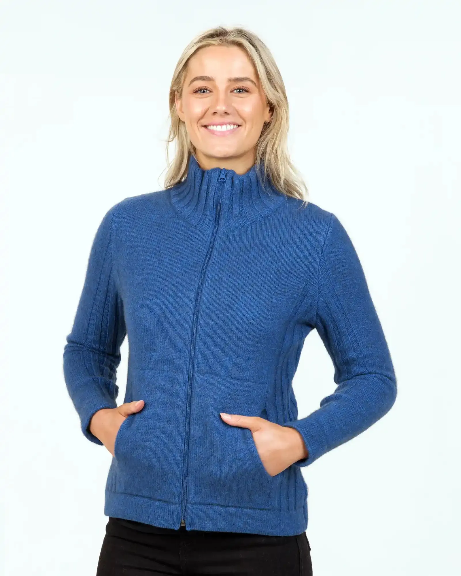 Cornflower Women's Essential Jacket in Possum Merino - NS832