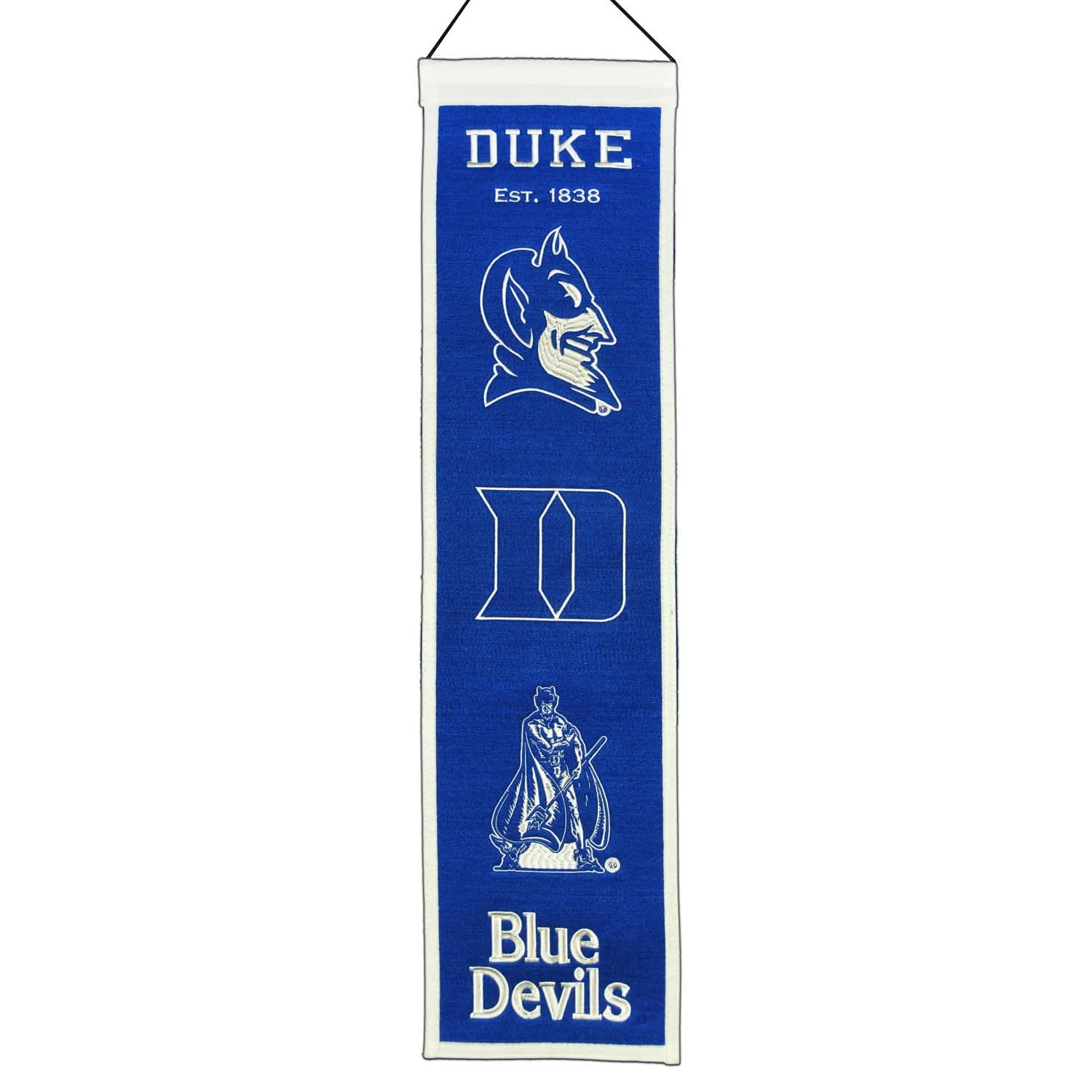 Duke Blue Devils Winning Streak Past Mascots Wool Heritage Banner (8"x32")