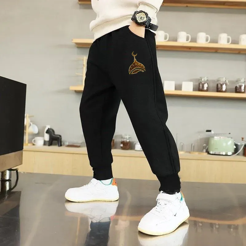Fashion Unisex Kids Ramadan Trousers Boys Sweatpants Casual Pencil Pants Teens Clothes Loose Bottom Joggers