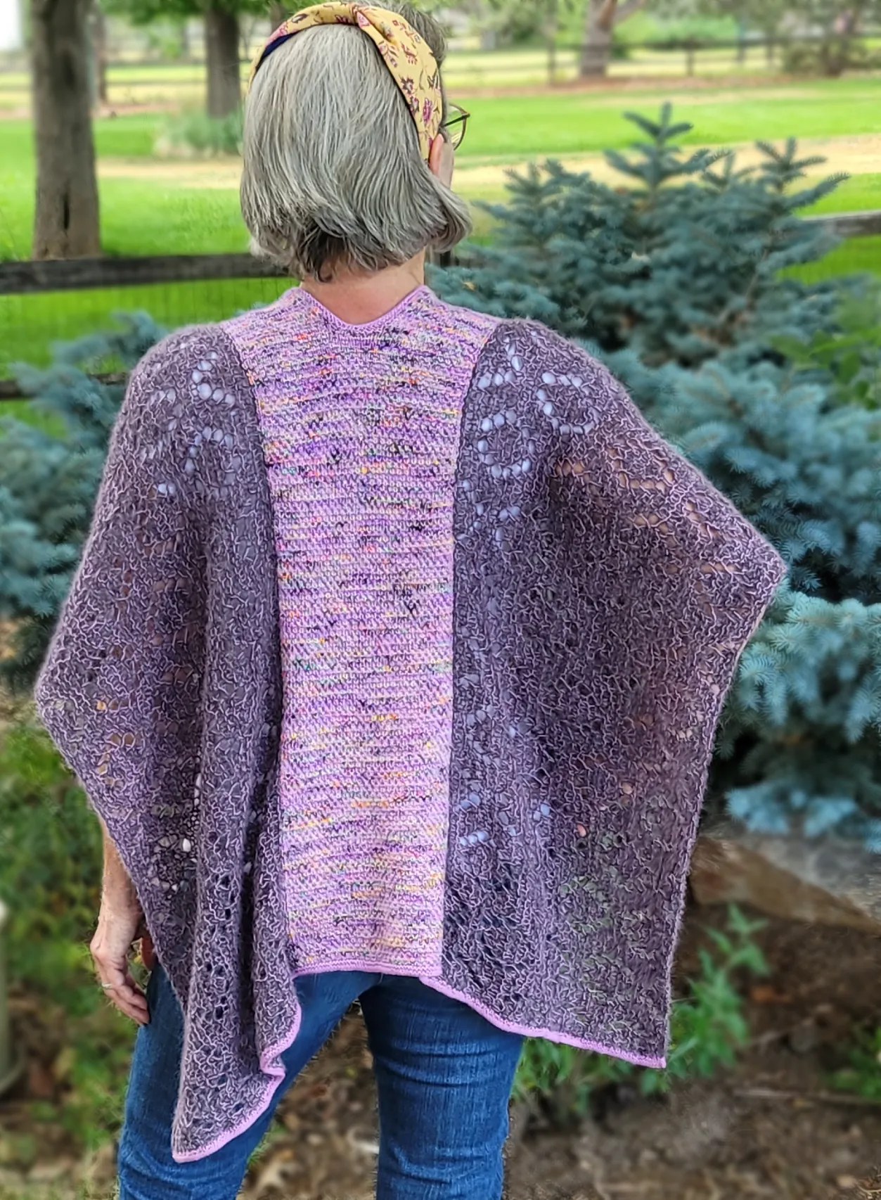 Floating Diamonds Poncho Knitting Pattern