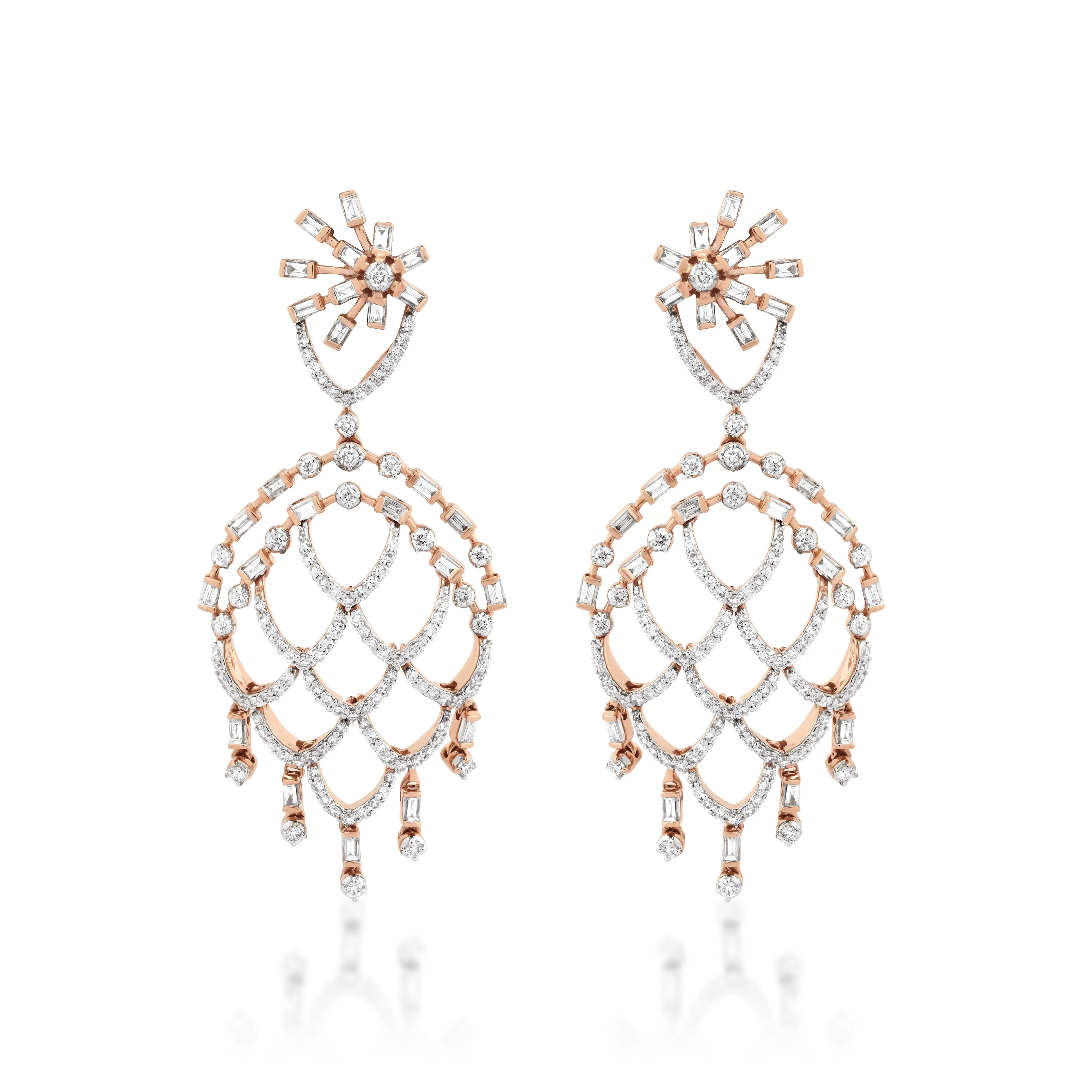 Freeflowing Swivel Diamond Earrings