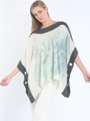 Hand Painted Square Poncho Hand Painted Square Poncho