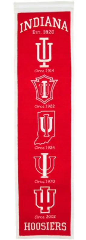 Indiana Hoosiers Winning Streak Past Mascots Wool Heritage Banner (8"x32")