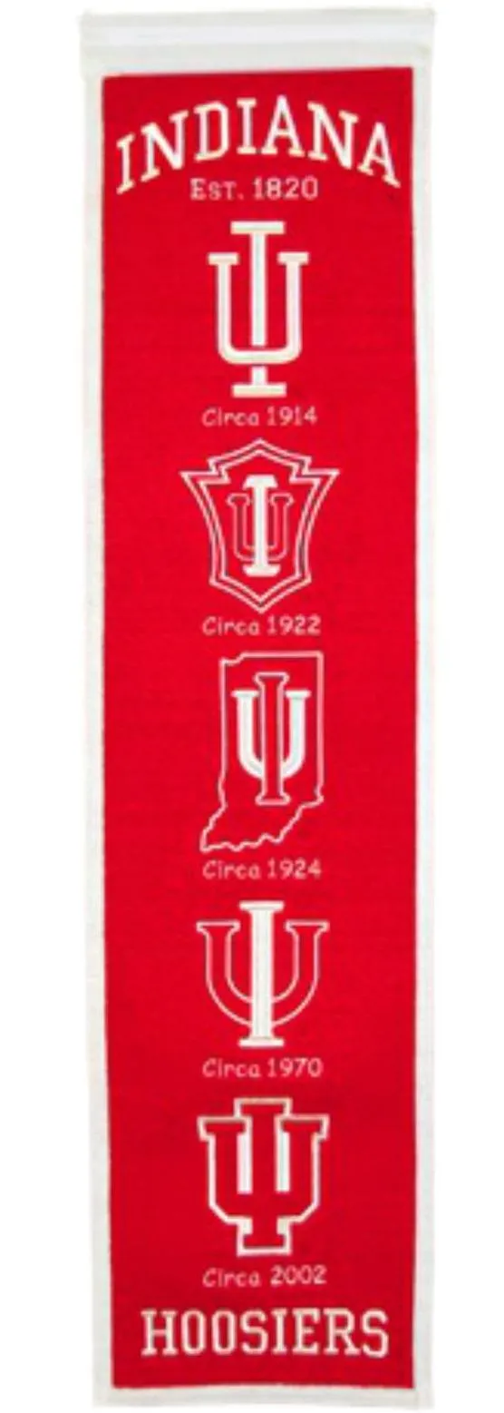 Indiana Hoosiers Winning Streak Past Mascots Wool Heritage Banner (8"x32")