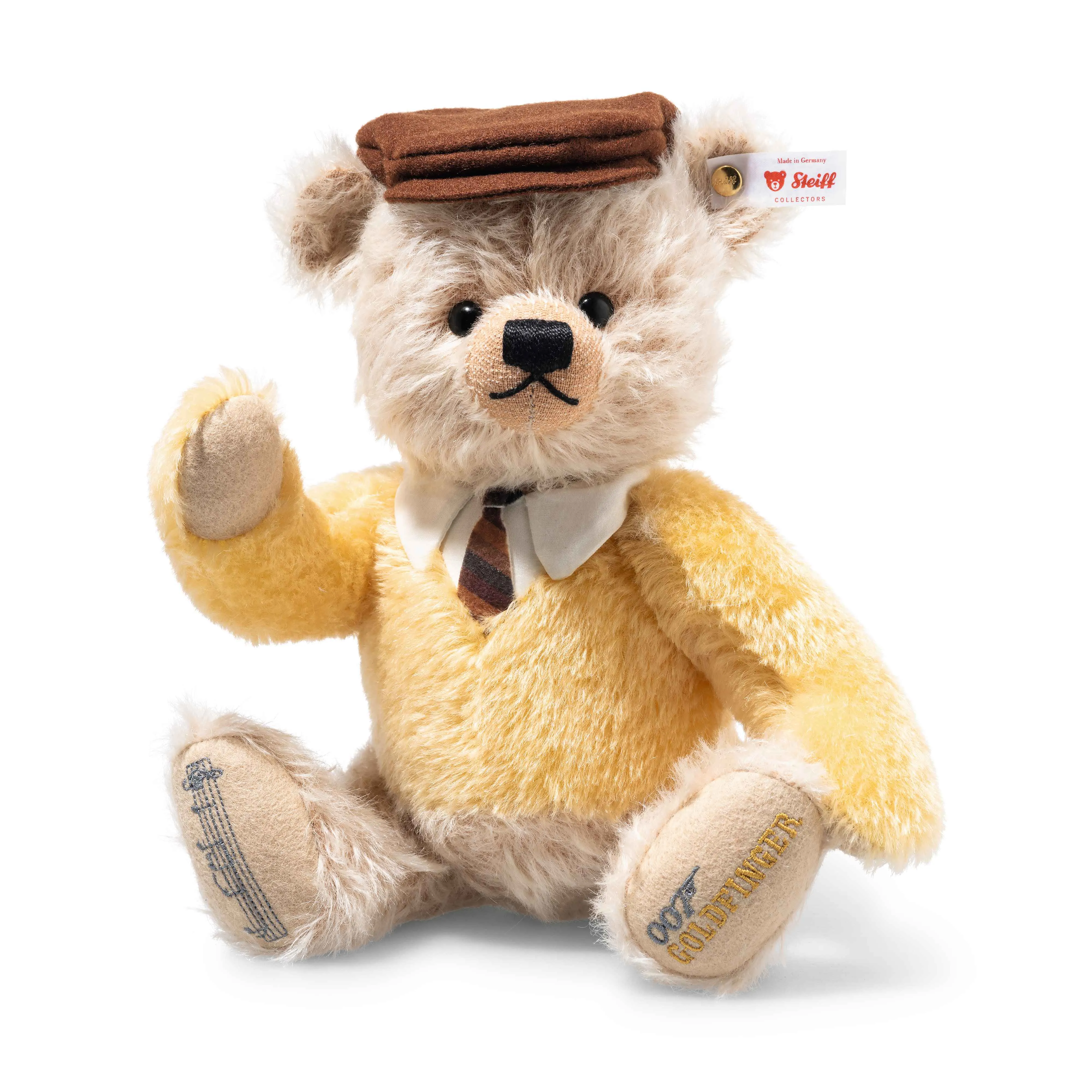 James Bond Musical Auric Goldfinger Teddy Bear - Numbered Edition - By Steiff