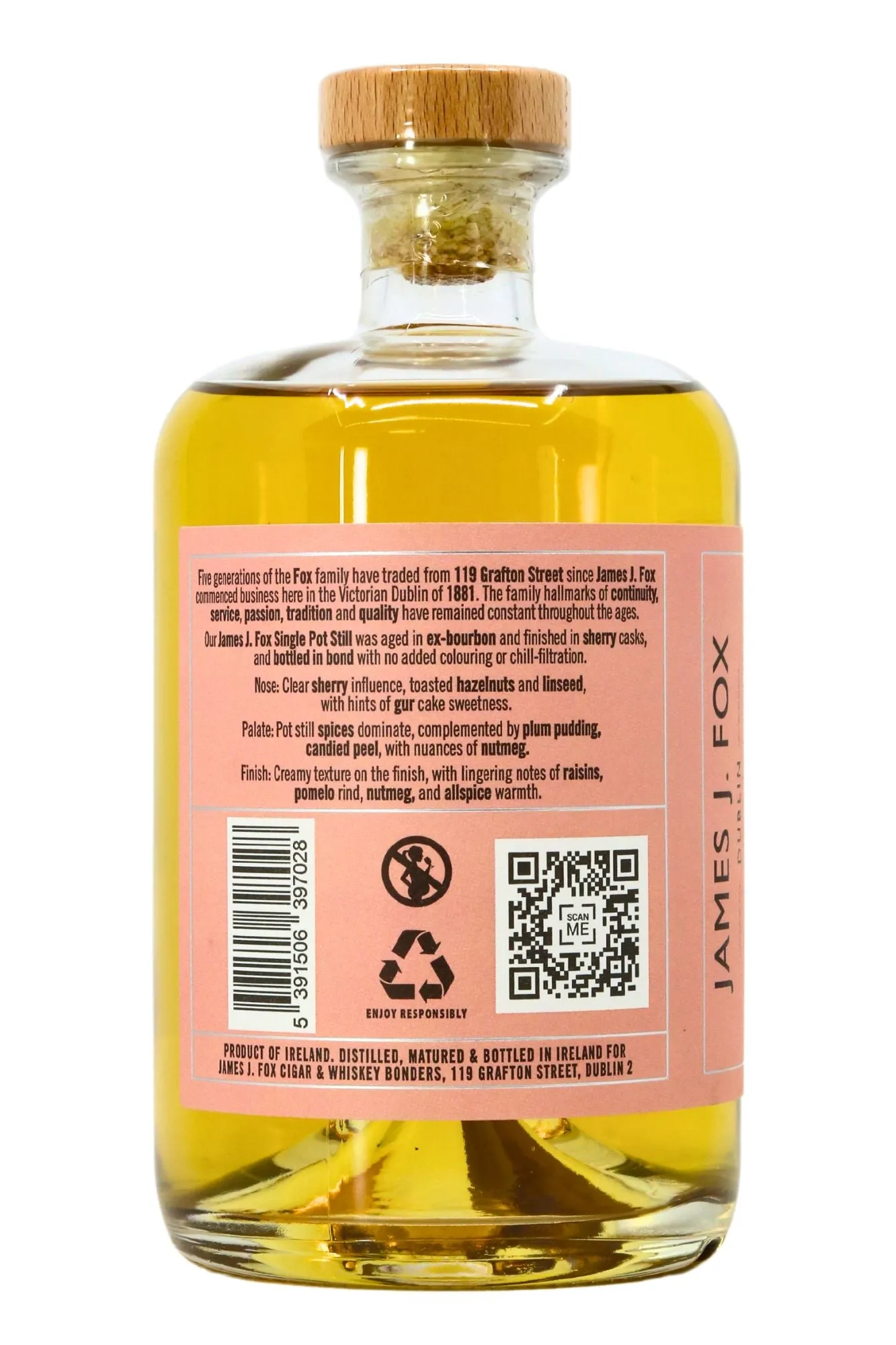 James J. Fox Single Pot Still Irish Whiskey