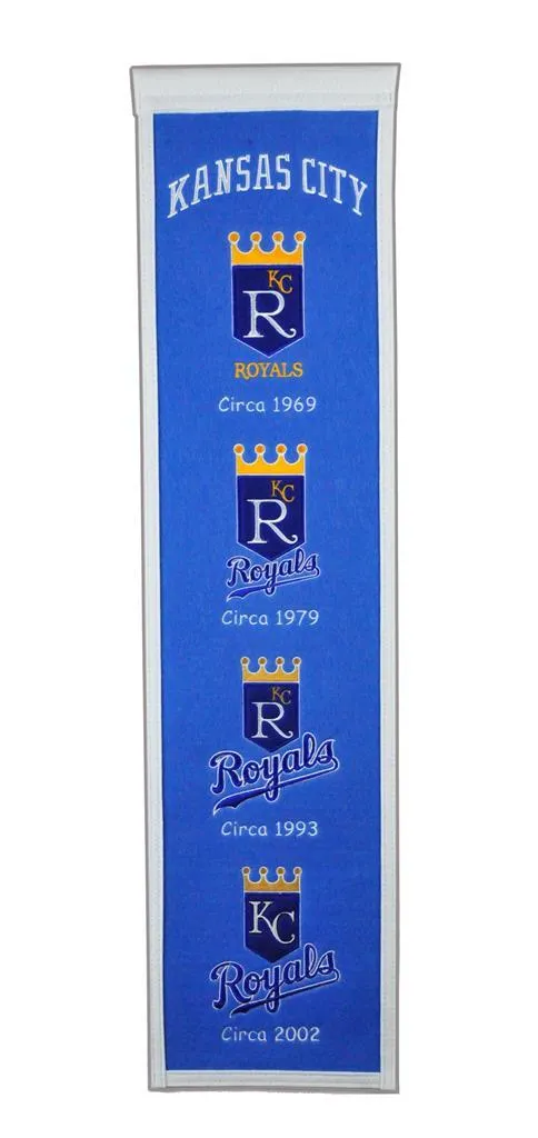 Kansas City Royals Winning Streak Past Mascots Wool Heritage Banner (8"x32")