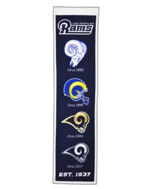 Los Angeles Rams Winning Streak Past Mascots Wool Heritage Banner (8" x 32")