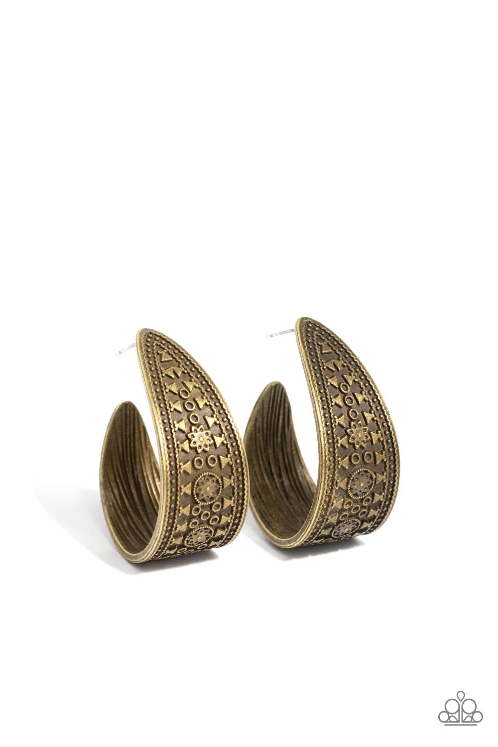 Marketplace Mixer - Brass Earrings - Paparazzi Accessories
