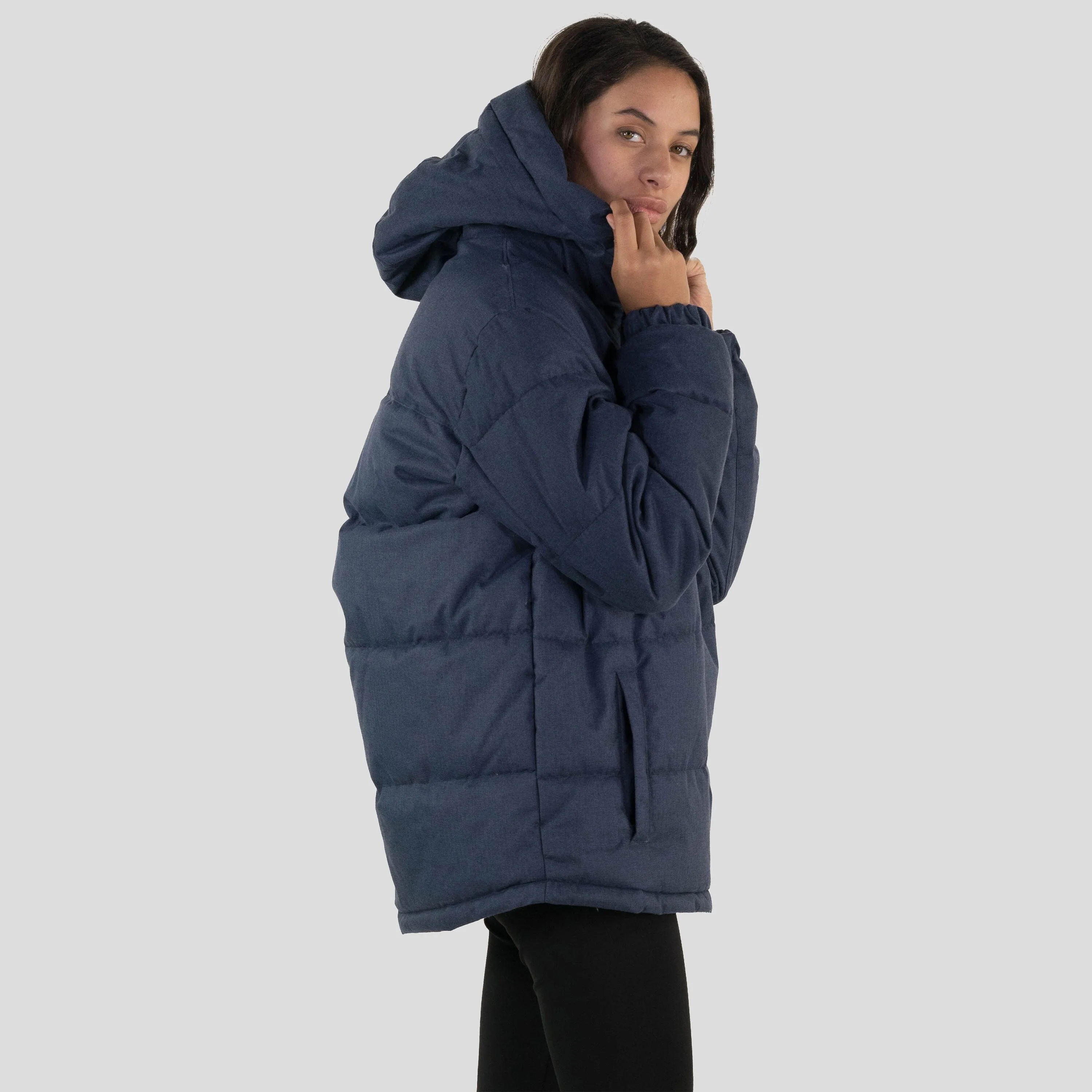 Members Only Women's Twill Block Puffer Oversized Jacket