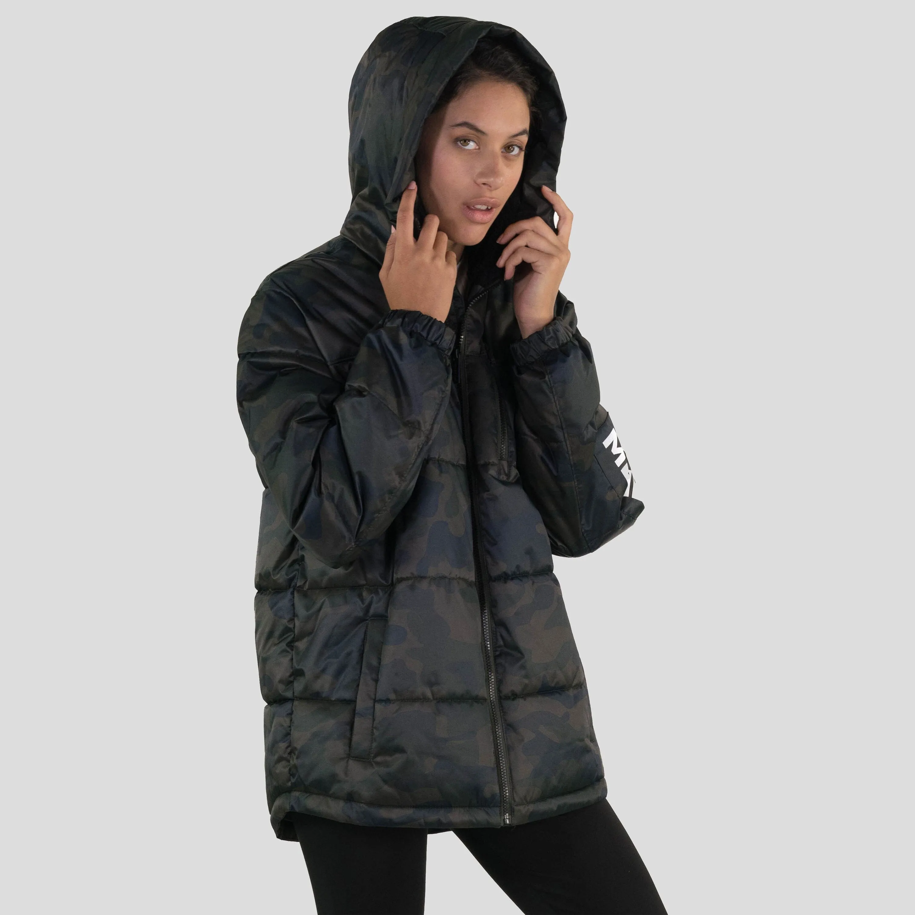 Members Only Women's Twill Block Puffer Oversized Jacket