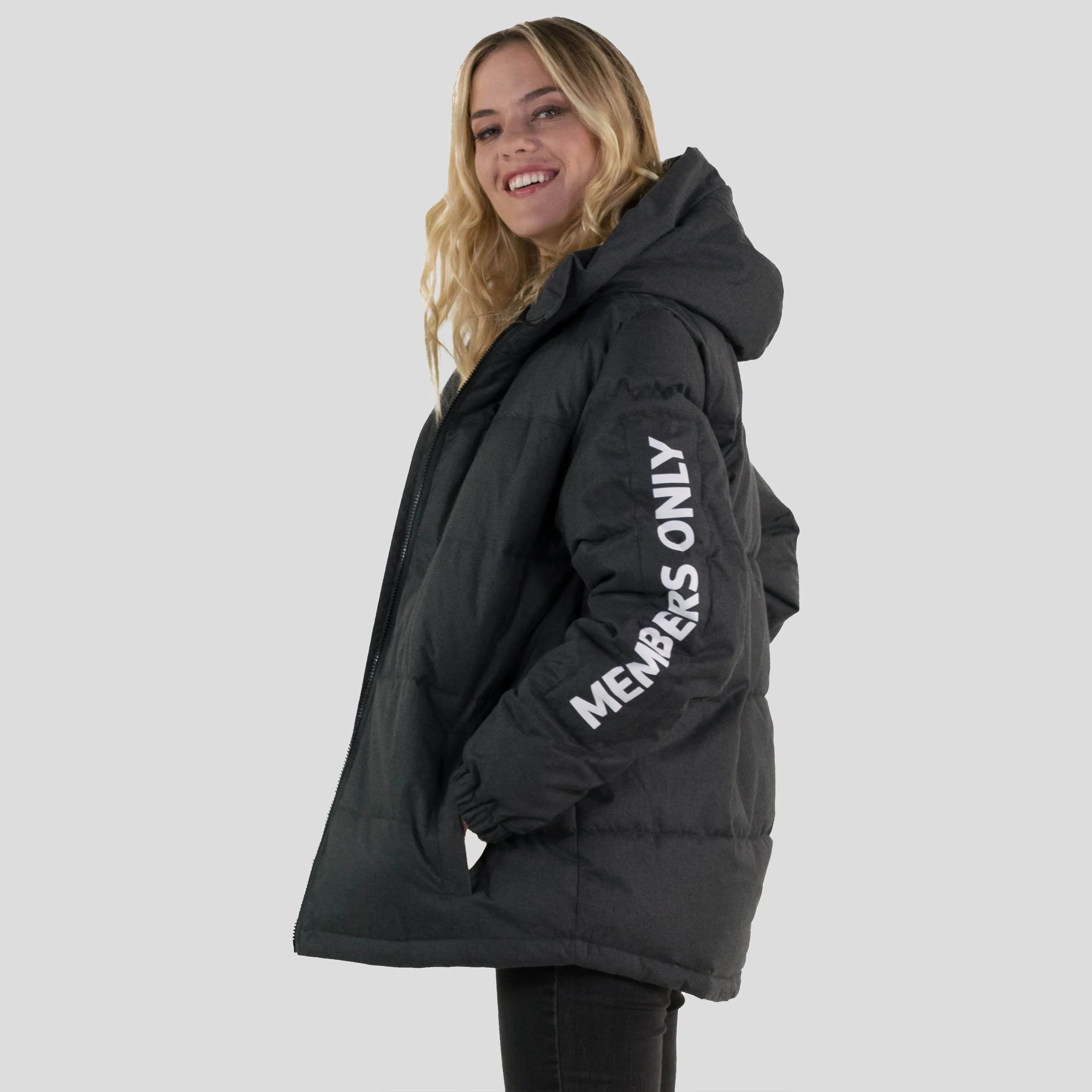 Members Only Women's Twill Block Puffer Oversized Jacket