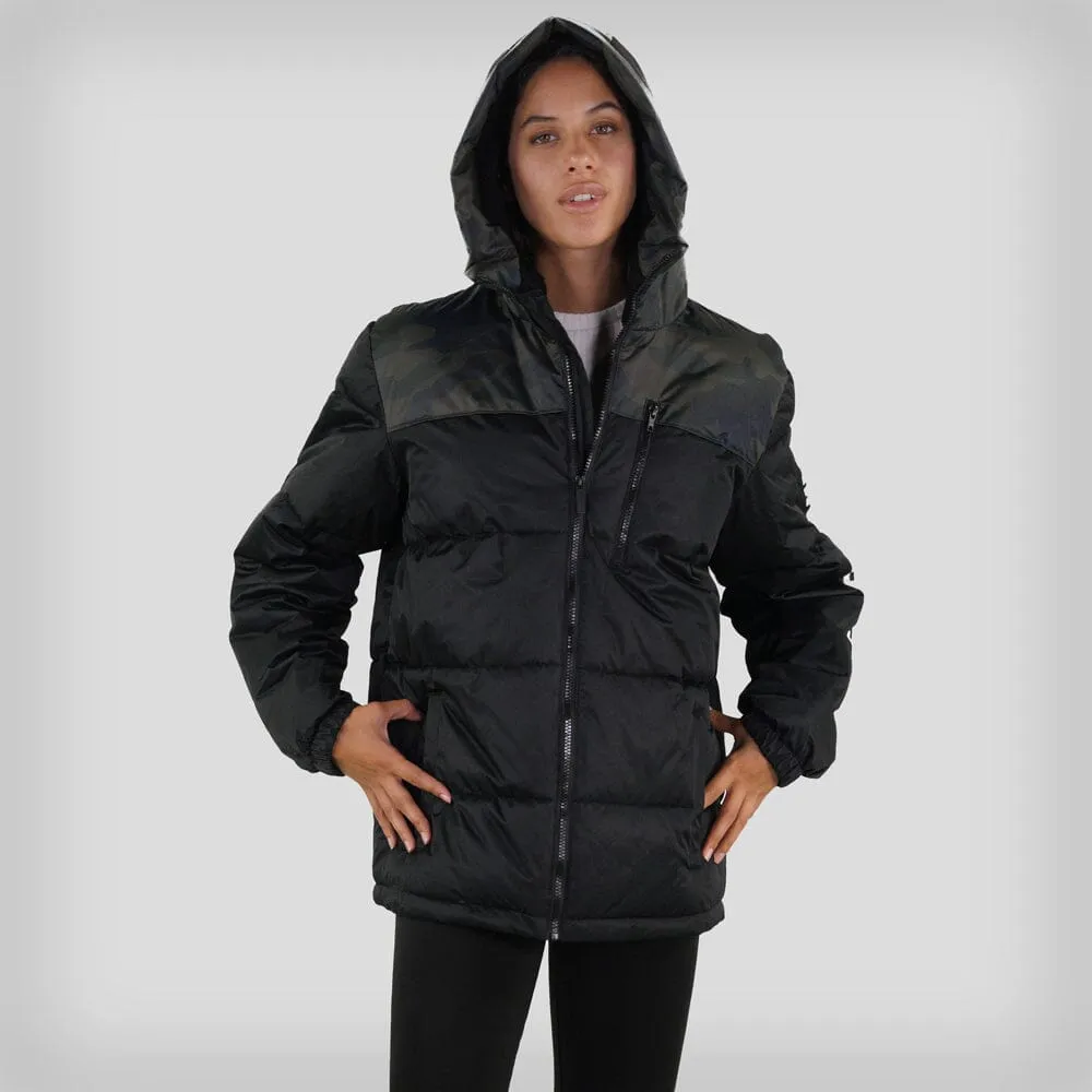 Members Only Women's Twill Block Puffer Oversized Jacket