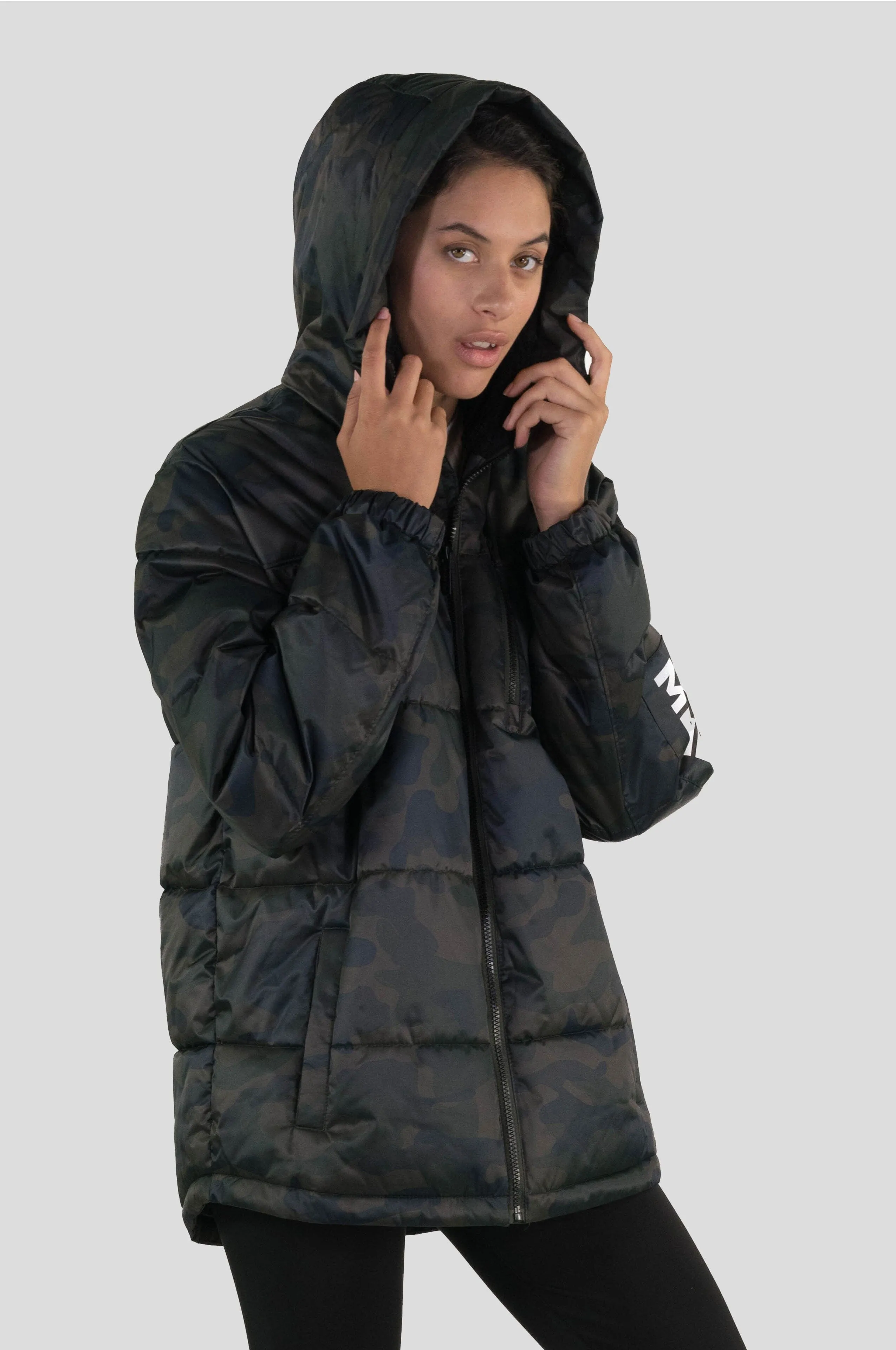 Members Only Women's Twill Block Puffer Oversized Jacket