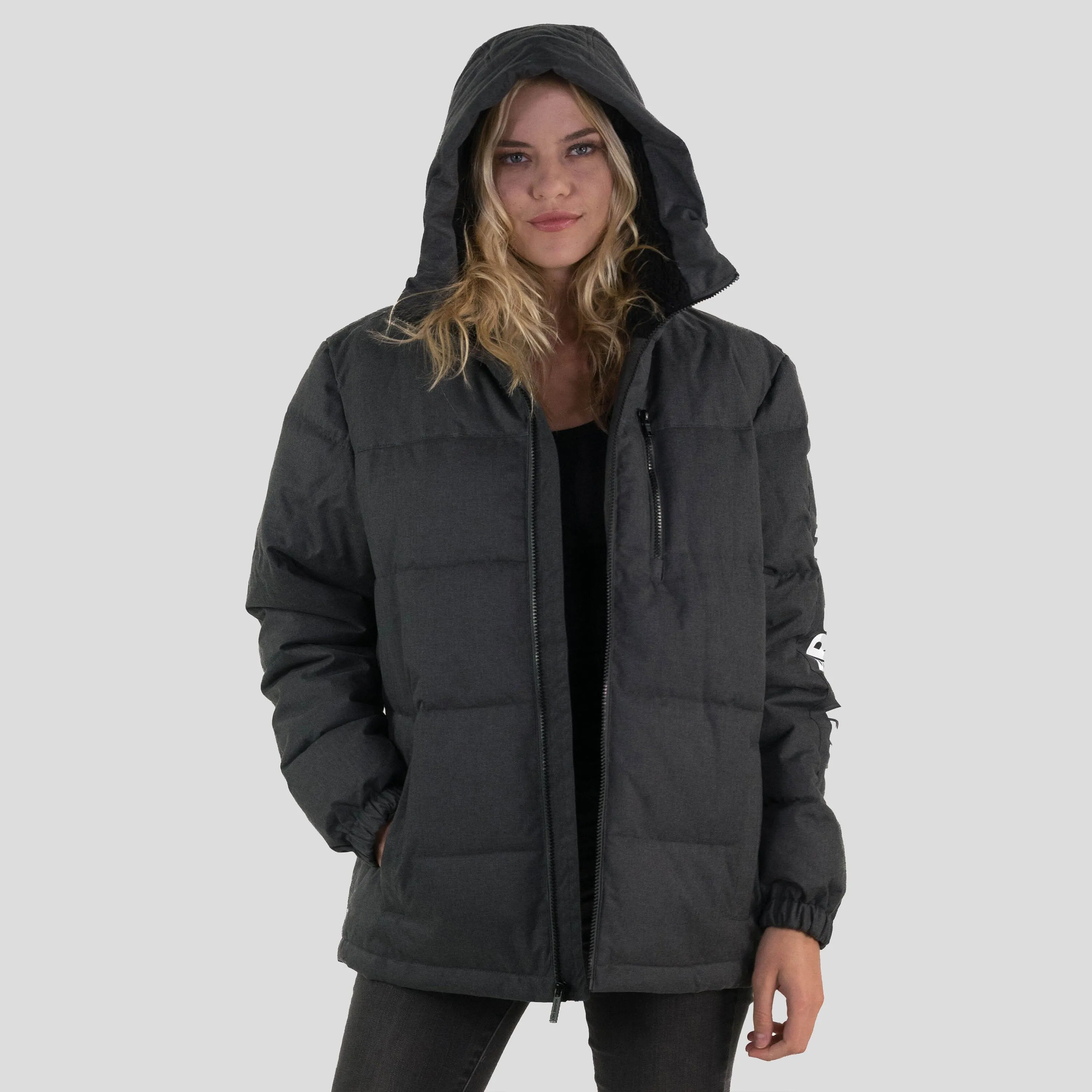 Members Only Women's Twill Block Puffer Oversized Jacket
