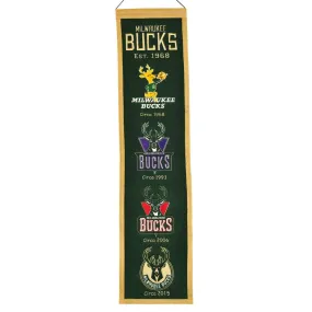 Milwaukee Bucks Winning Streak Past Mascots Wool Heritage Banner (8"x32")