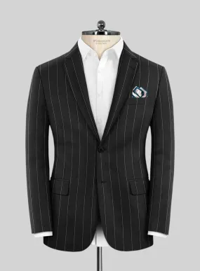 Napolean Wide Stripe Black Wool Jacket
