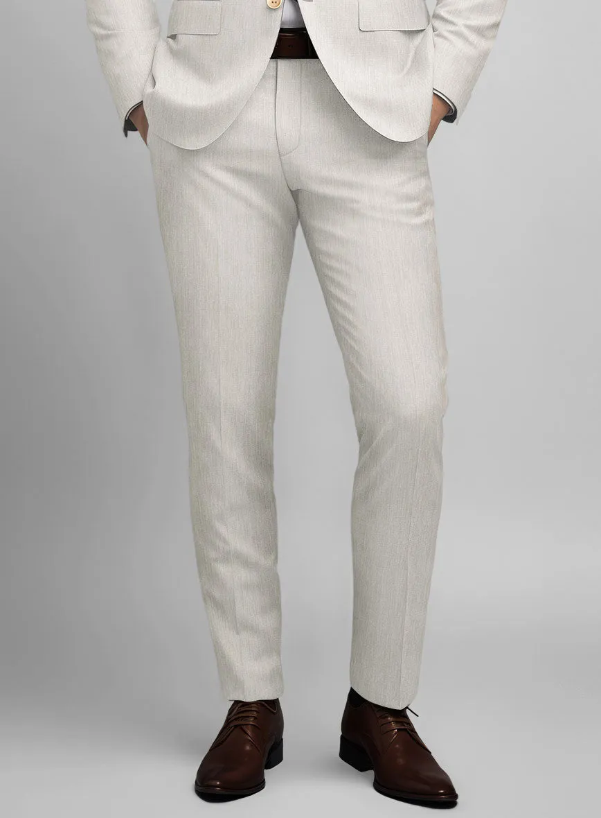 Noble Stone Beige Wool Silk Linen Suit