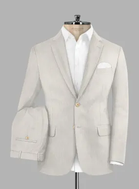 Noble Stone Beige Wool Silk Linen Suit