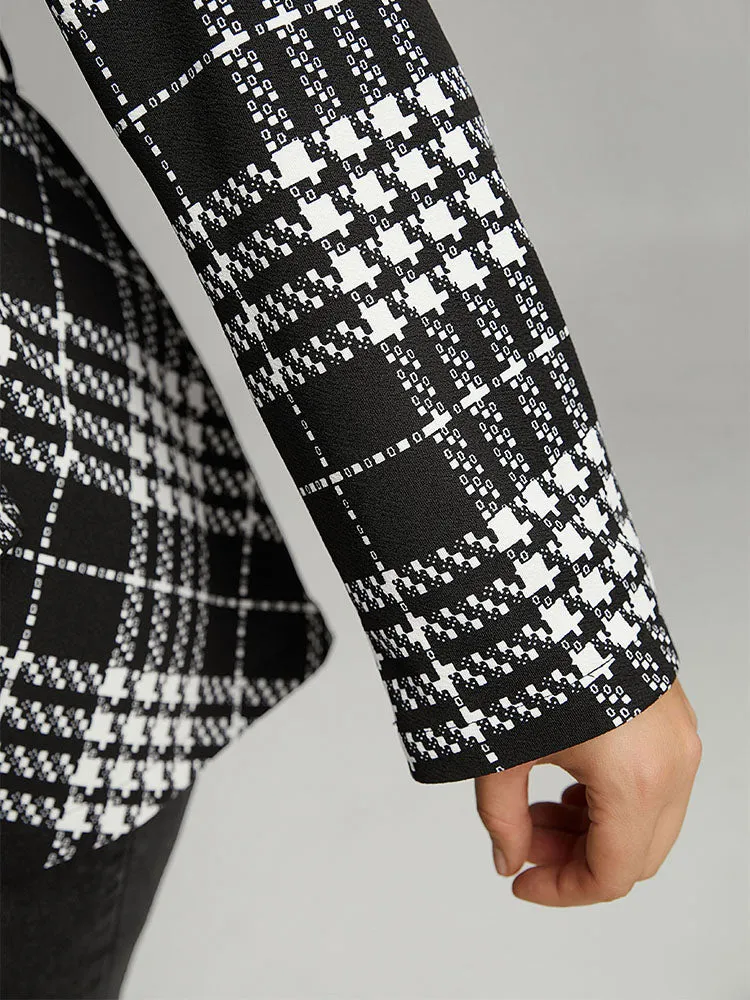 Plaid Belted Asymmetrical Hem Coat