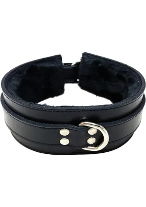 Rouge Leather Collar with Faux Fur Lining Rouge Leather Collar with Faux Fur Lining