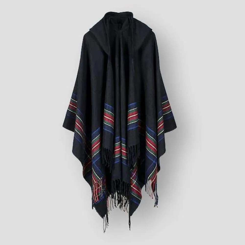 Sky Morris Hooded Knitted Poncho