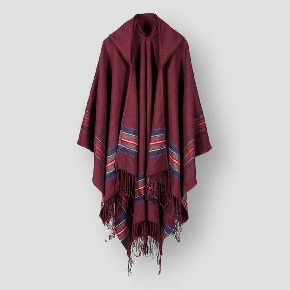 Sky Morris Hooded Knitted Poncho