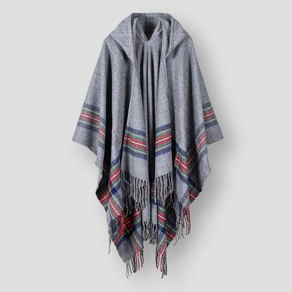 Sky Morris Hooded Knitted Poncho
