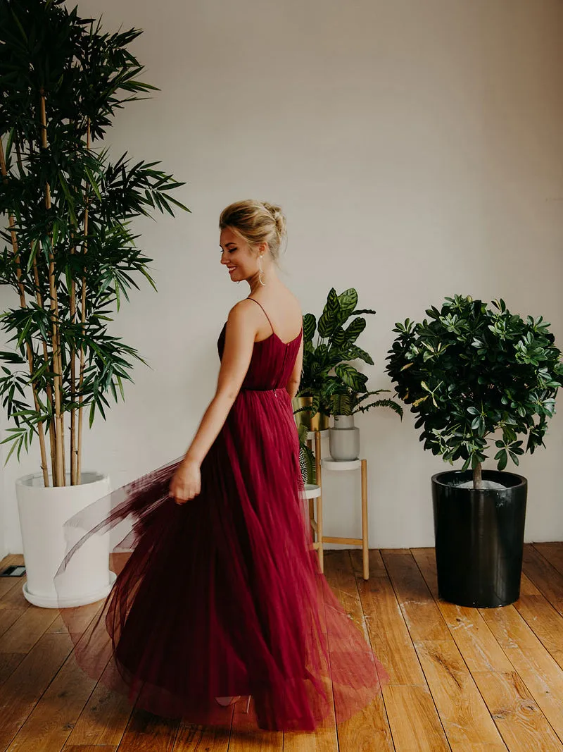 Sleeveless V-Neck Sexy Pleated Maxi Wrap Prom Dress
