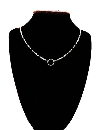 Stainless Steel Circle of O Necklace, Discreet Day Collar, 24/7 BDSM Submissive Collar, Choker