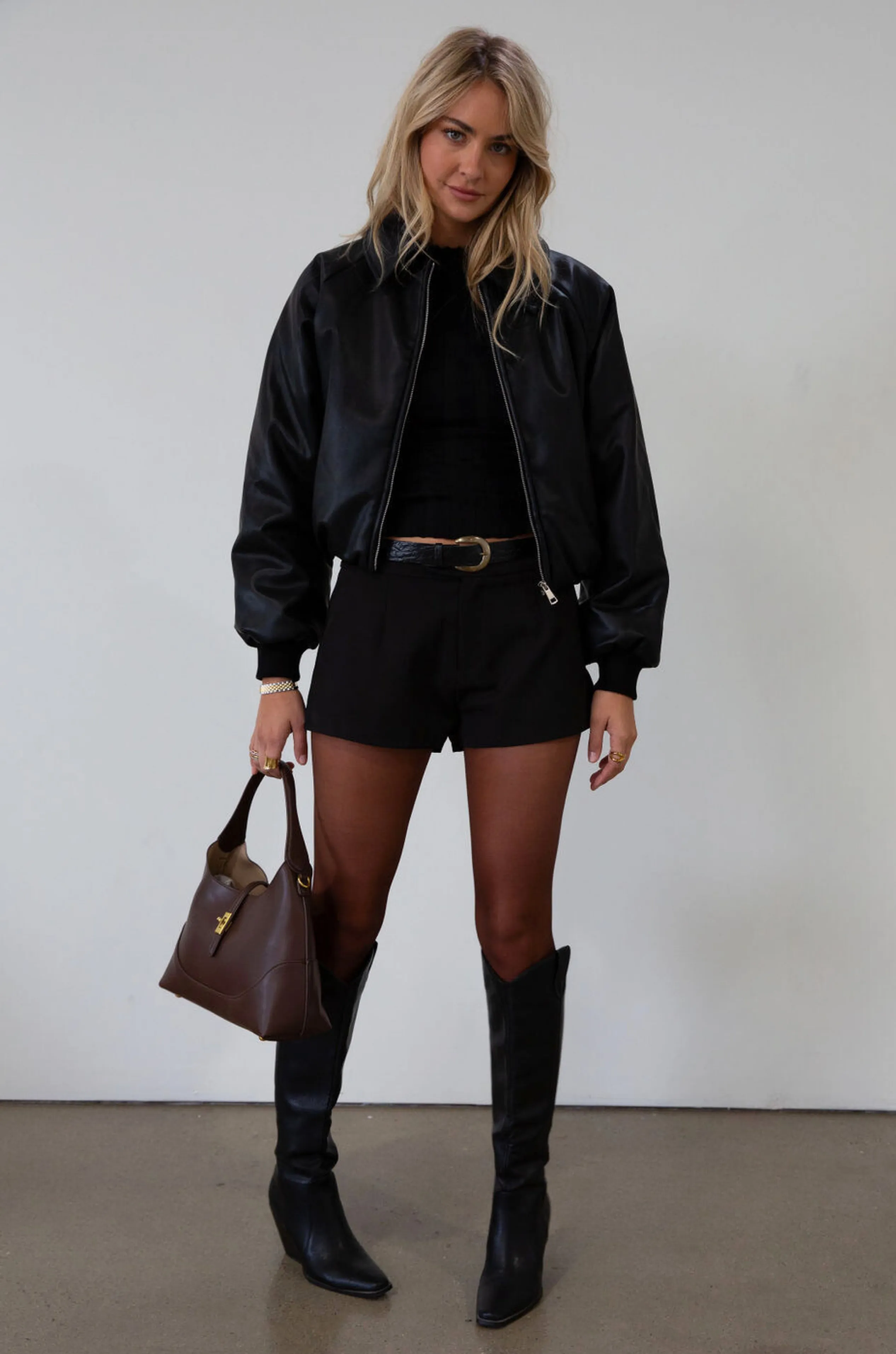 Step Out Leather Puffer Jacket