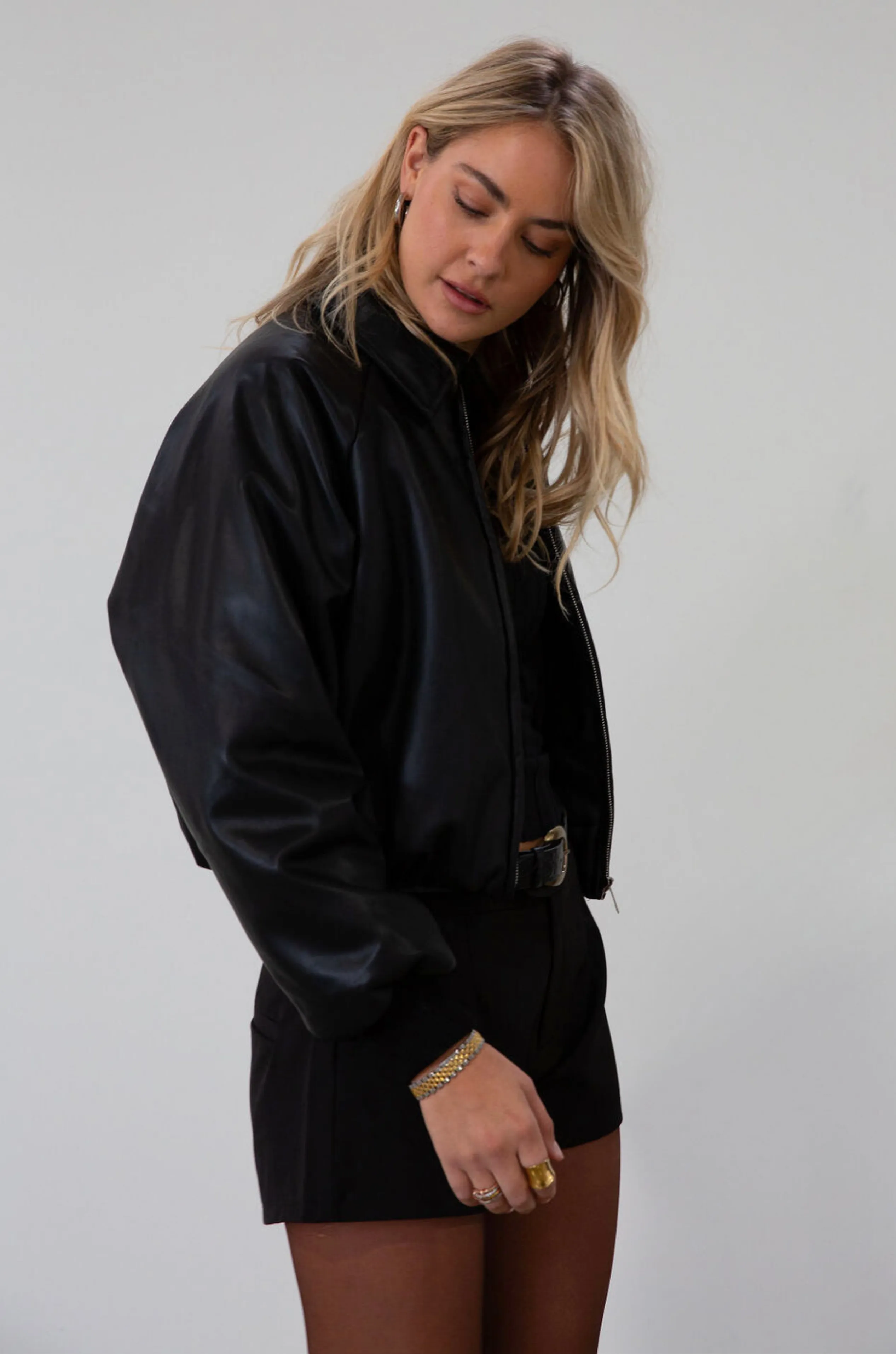Step Out Leather Puffer Jacket