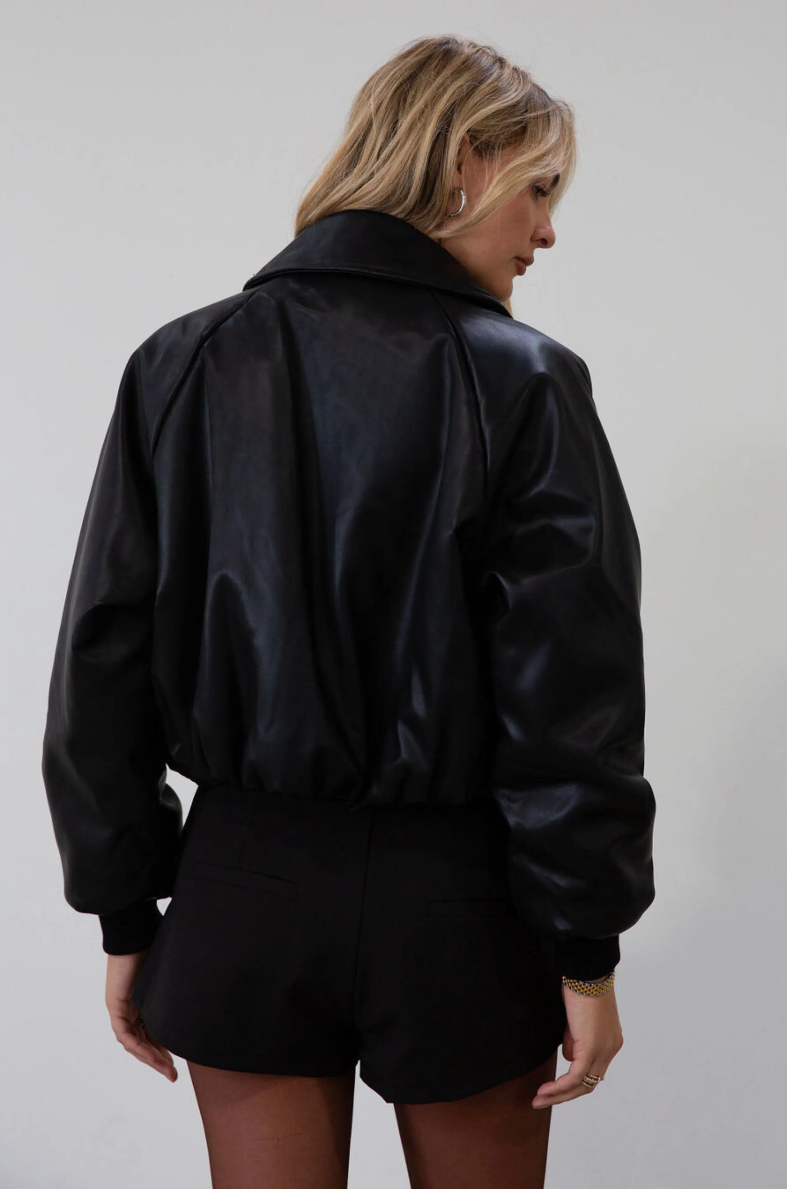 Step Out Leather Puffer Jacket