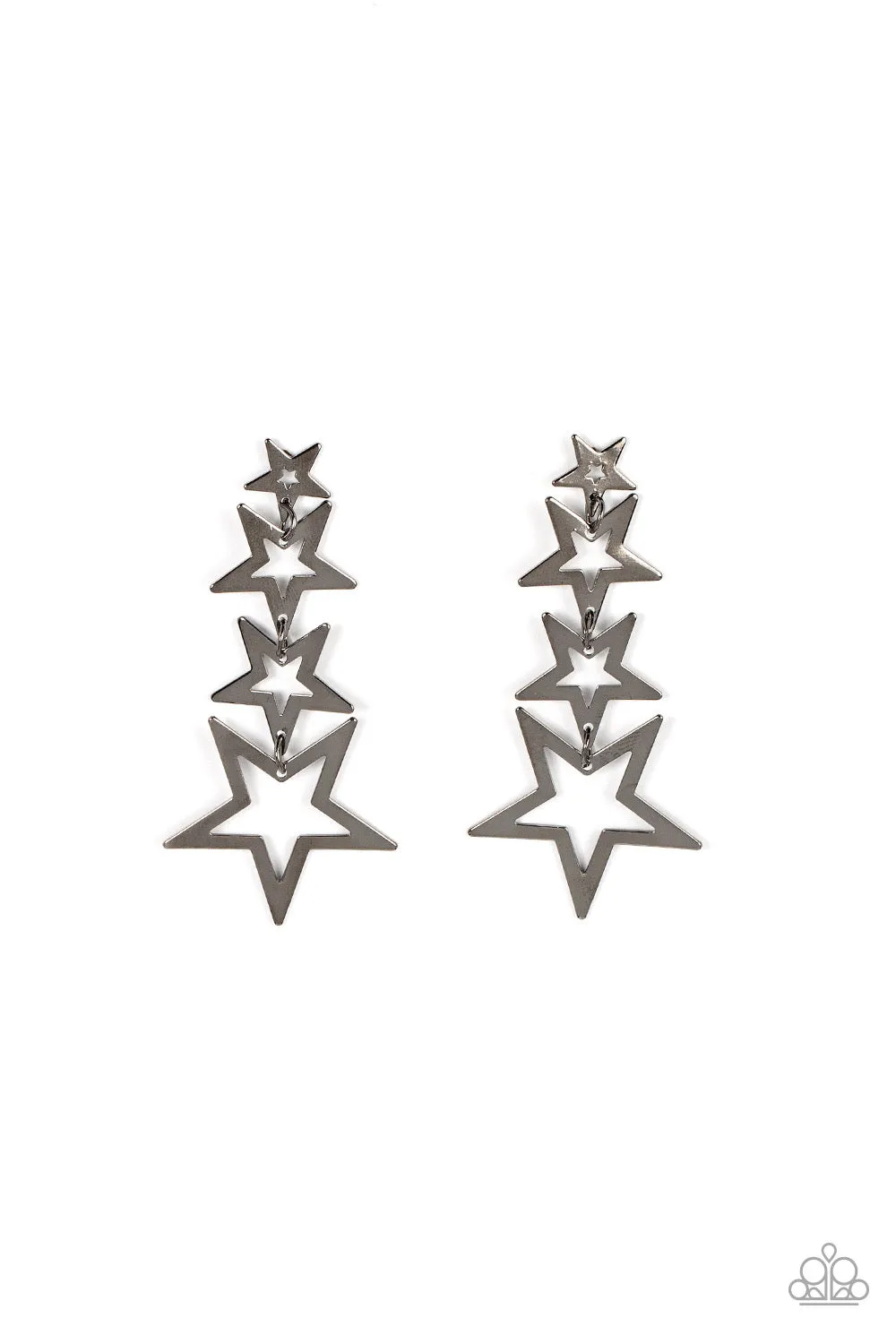 Superstar Crescendo - Black Earrings - Paparazzi Accessories