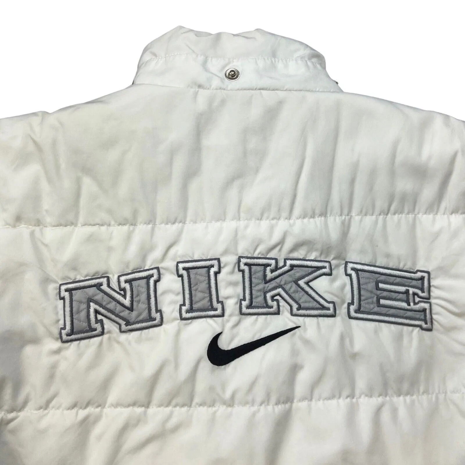 Vintage 1990's White Nike Puffer Coat/Jacket Small