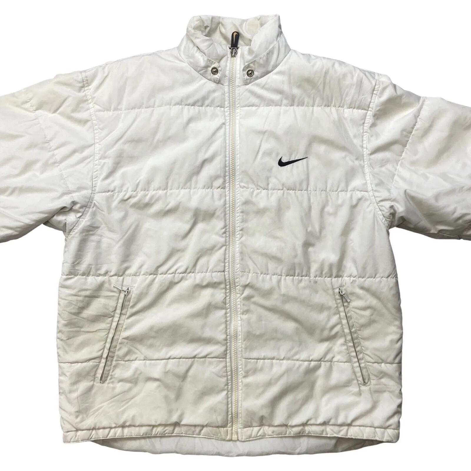 Vintage 1990's White Nike Puffer Coat/Jacket Small