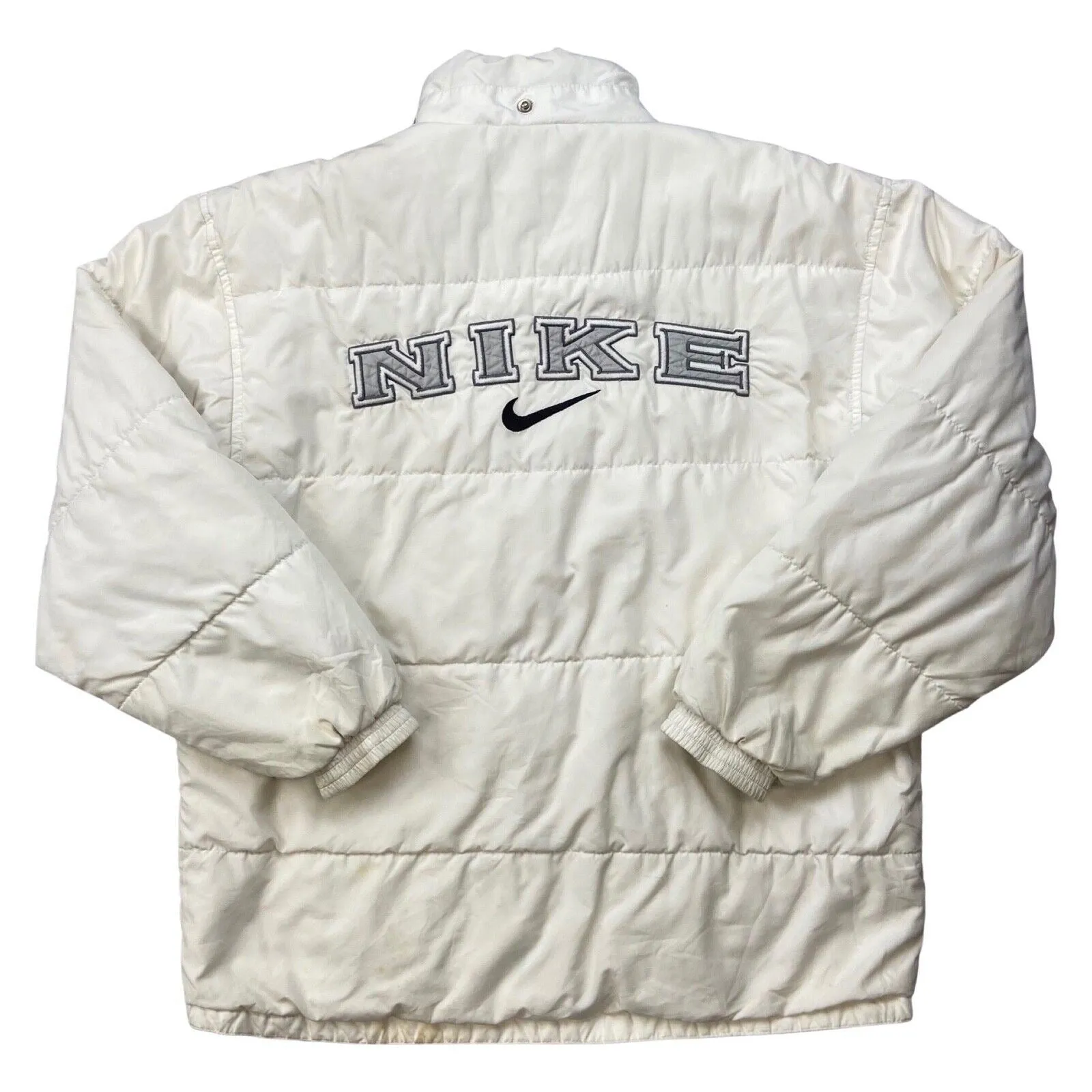 Vintage 1990's White Nike Puffer Coat/Jacket Small